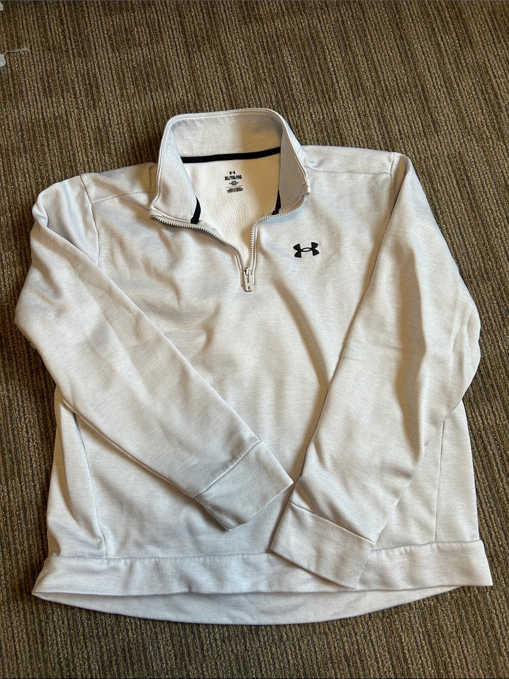 Under Armour Light Grey Quarter-Zip Pullover with Black Logo
